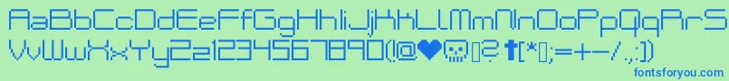 BakenekoMedium Font – Blue Fonts on Green Background