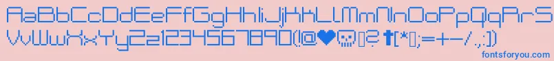 BakenekoMedium Font – Blue Fonts on Pink Background