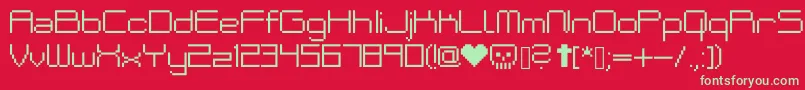 BakenekoMedium Font – Green Fonts on Red Background