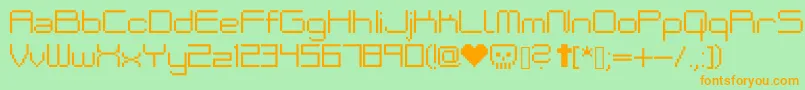 BakenekoMedium Font – Orange Fonts on Green Background