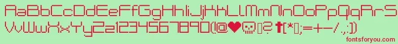 BakenekoMedium Font – Red Fonts on Green Background