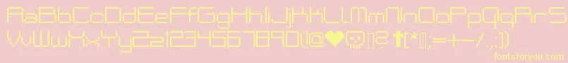 BakenekoMedium Font – Yellow Fonts on Pink Background