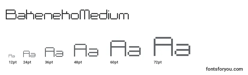 Размеры шрифта BakenekoMedium
