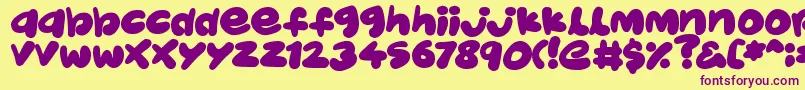 JellyKids Font – Purple Fonts on Yellow Background