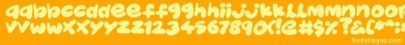 JellyKids-Schriftart – Gelbe Schriften auf orangefarbenem Hintergrund