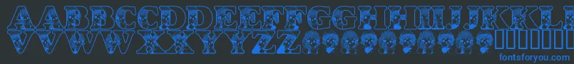 LmsKidsInACandyShop Font – Blue Fonts on Black Background