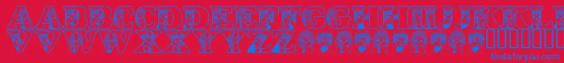 LmsKidsInACandyShop Font – Blue Fonts on Red Background