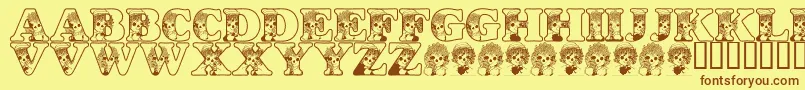 LmsKidsInACandyShop Font – Brown Fonts on Yellow Background