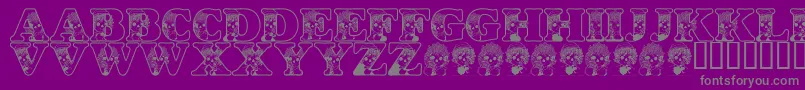 LmsKidsInACandyShop Font – Gray Fonts on Purple Background