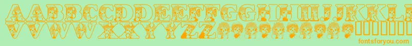 LmsKidsInACandyShop Font – Orange Fonts on Green Background