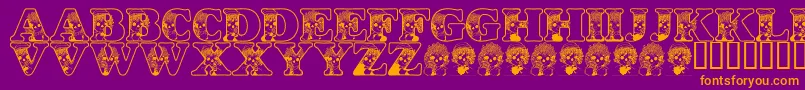 LmsKidsInACandyShop Font – Orange Fonts on Purple Background