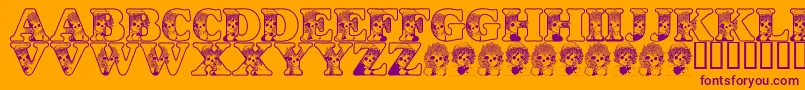 LmsKidsInACandyShop Font – Purple Fonts on Orange Background