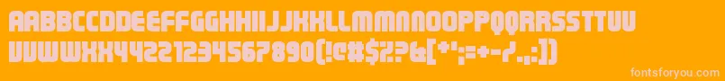 Steriliser-Schriftart – Rosa Schriften auf orangefarbenem Hintergrund