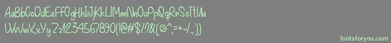 フォントEverythingYouWantTtf – 灰色の背景に緑のフォント