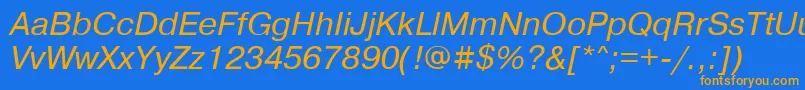 PragmaticamaccttItalic Font – Orange Fonts on Blue Background