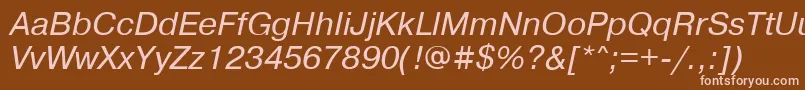 PragmaticamaccttItalic Font – Pink Fonts on Brown Background