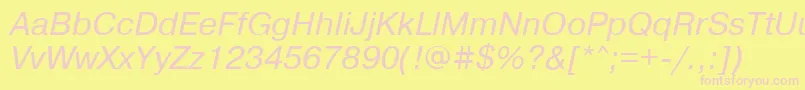 Шрифт PragmaticamaccttItalic – розовые шрифты на жёлтом фоне