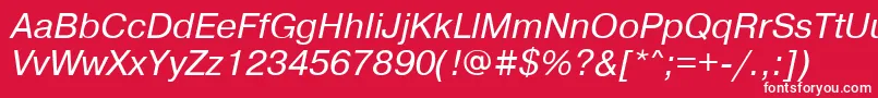 PragmaticamaccttItalic Font – White Fonts on Red Background