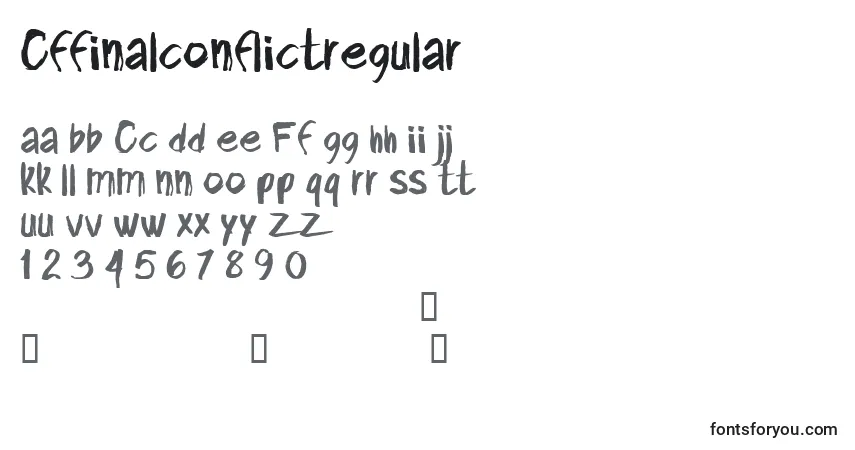 Czcionka CffinalconflictRegular – alfabet, cyfry, specjalne znaki