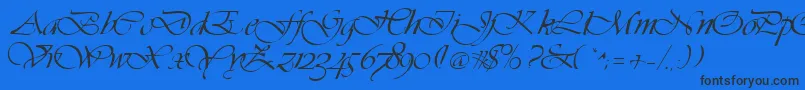 Vivacs Font – Black Fonts on Blue Background