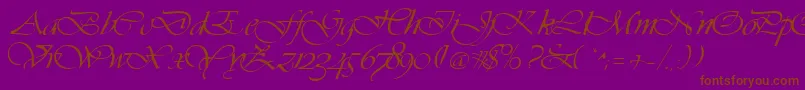 Vivacs-fontti – ruskeat fontit violetilla taustalla