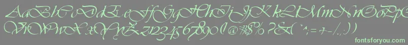 Vivacs Font – Green Fonts on Gray Background