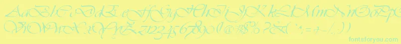 フォントVivacs – 黄色い背景に緑の文字