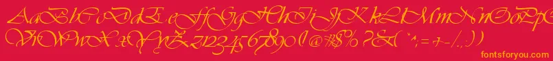 Vivacs Font – Orange Fonts on Red Background