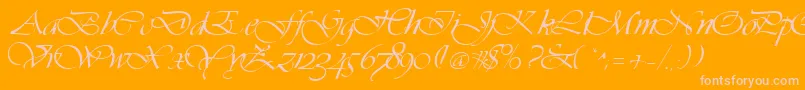 Vivacs-Schriftart – Rosa Schriften auf orangefarbenem Hintergrund