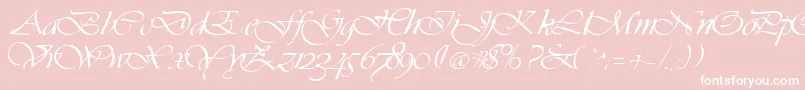 Vivacs-Schriftart – Weiße Schriften auf rosa Hintergrund