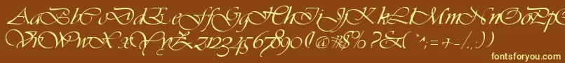 Шрифт Vivacs – жёлтые шрифты на коричневом фоне