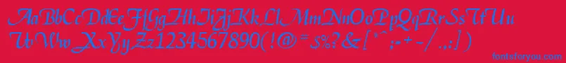 フォントEnigmaBold – 赤い背景に青い文字