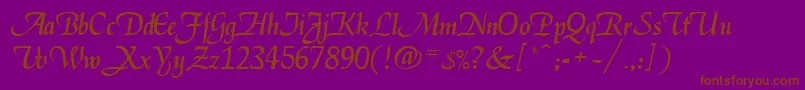 EnigmaBold-fontti – ruskeat fontit violetilla taustalla