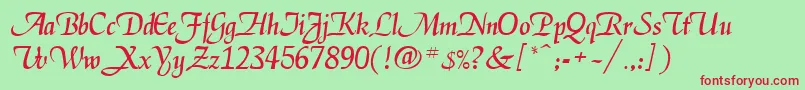 EnigmaBold Font – Red Fonts on Green Background