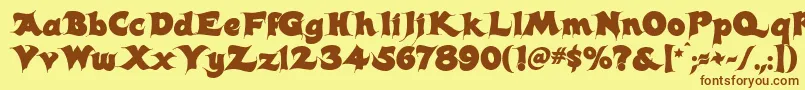 CandlesRegular Font – Brown Fonts on Yellow Background