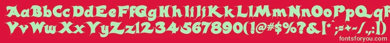 CandlesRegular Font – Green Fonts on Red Background