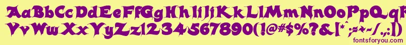 CandlesRegular Font – Purple Fonts on Yellow Background