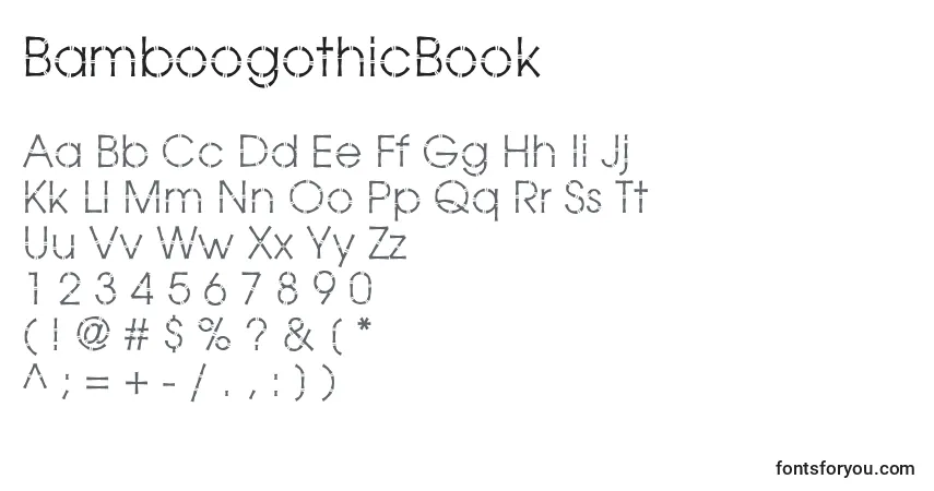 BamboogothicBook-fontti – aakkoset, numerot, erikoismerkit