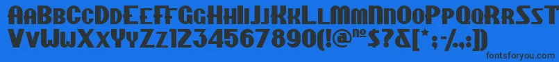 Шрифт Chippewafallsnf – чёрные шрифты на синем фоне