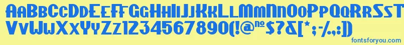 Шрифт Chippewafallsnf – синие шрифты на жёлтом фоне