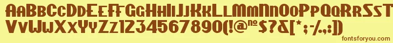 Chippewafallsnf-fontti – ruskeat fontit keltaisella taustalla
