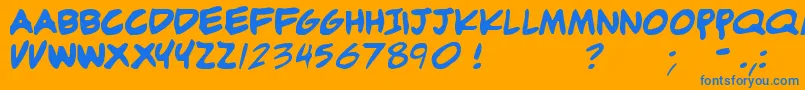 Adam Font – Blue Fonts on Orange Background