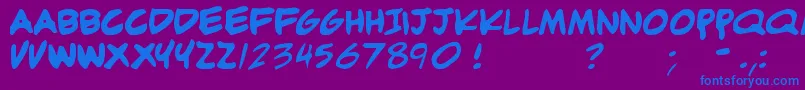 Adam Font – Blue Fonts on Purple Background