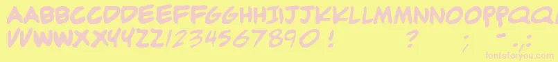 Adam Font – Pink Fonts on Yellow Background