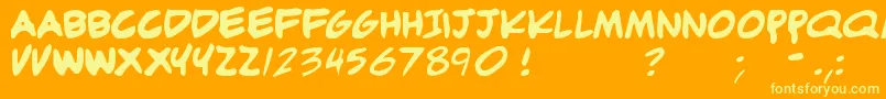 Adam Font – Yellow Fonts on Orange Background