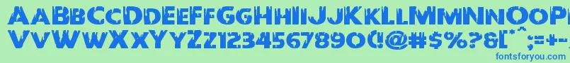 Redundeadexpand Font – Blue Fonts on Green Background
