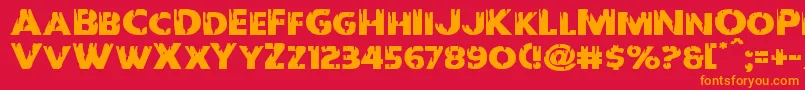 Redundeadexpand Font – Orange Fonts on Red Background