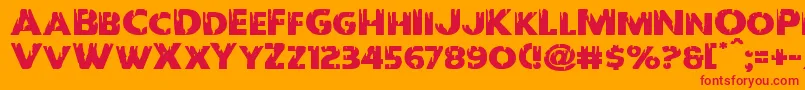 フォントRedundeadexpand – オレンジの背景に赤い文字