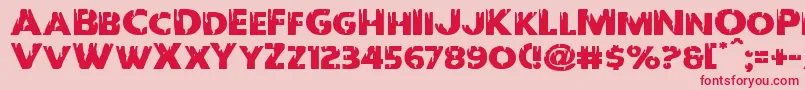 Redundeadexpand-Schriftart – Rote Schriften auf rosa Hintergrund