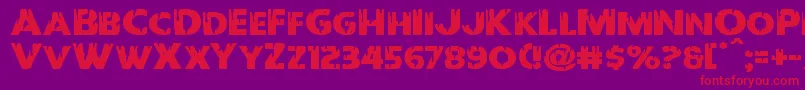 フォントRedundeadexpand – 紫の背景に赤い文字